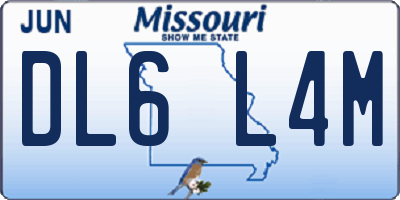MO license plate DL6L4M