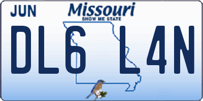 MO license plate DL6L4N
