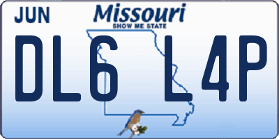 MO license plate DL6L4P