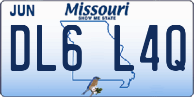 MO license plate DL6L4Q