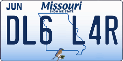 MO license plate DL6L4R
