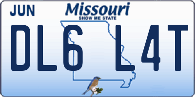 MO license plate DL6L4T