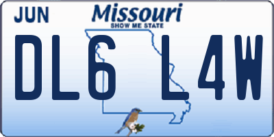 MO license plate DL6L4W