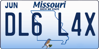 MO license plate DL6L4X