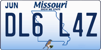 MO license plate DL6L4Z
