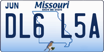 MO license plate DL6L5A