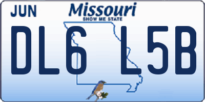 MO license plate DL6L5B