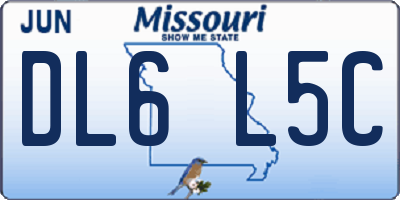 MO license plate DL6L5C