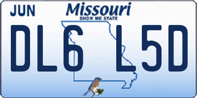 MO license plate DL6L5D