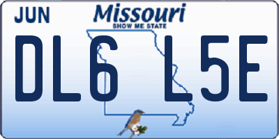MO license plate DL6L5E