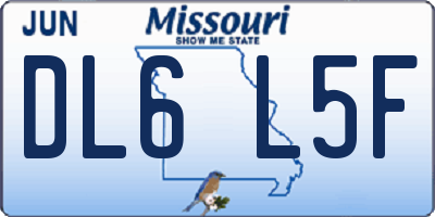 MO license plate DL6L5F