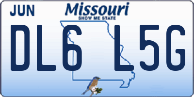 MO license plate DL6L5G