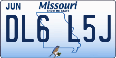 MO license plate DL6L5J