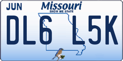 MO license plate DL6L5K