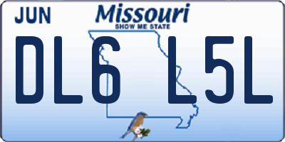 MO license plate DL6L5L