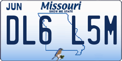 MO license plate DL6L5M