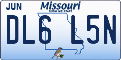 MO license plate DL6L5N