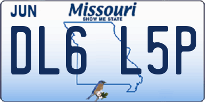 MO license plate DL6L5P