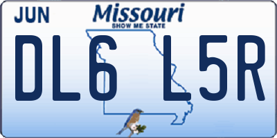 MO license plate DL6L5R