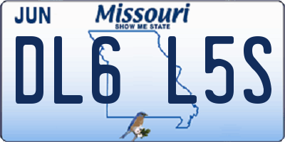 MO license plate DL6L5S