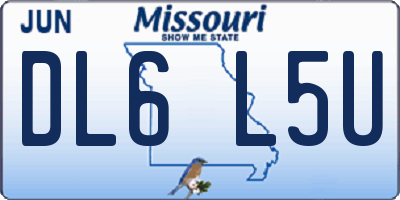 MO license plate DL6L5U