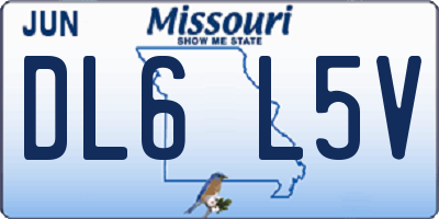 MO license plate DL6L5V