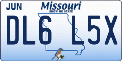 MO license plate DL6L5X