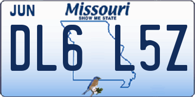 MO license plate DL6L5Z
