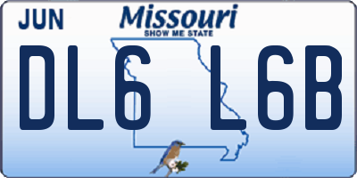 MO license plate DL6L6B