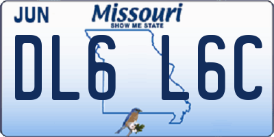 MO license plate DL6L6C