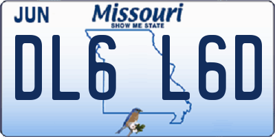 MO license plate DL6L6D
