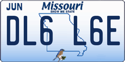 MO license plate DL6L6E