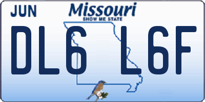 MO license plate DL6L6F