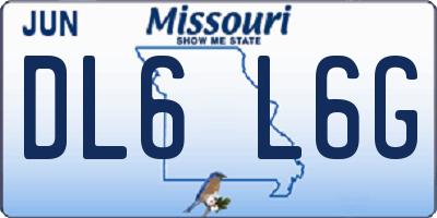 MO license plate DL6L6G