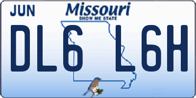 MO license plate DL6L6H