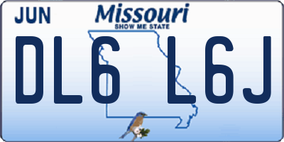 MO license plate DL6L6J