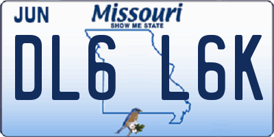 MO license plate DL6L6K