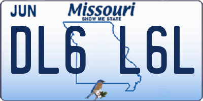 MO license plate DL6L6L