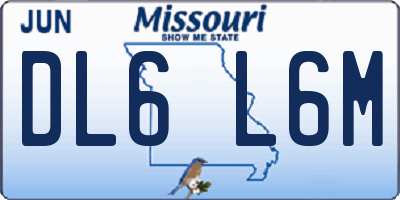 MO license plate DL6L6M