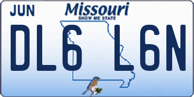 MO license plate DL6L6N