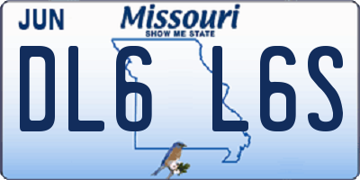 MO license plate DL6L6S