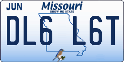MO license plate DL6L6T