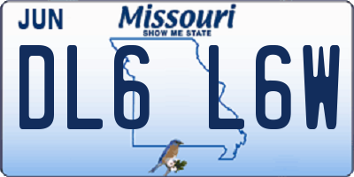 MO license plate DL6L6W