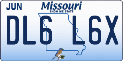 MO license plate DL6L6X