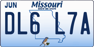 MO license plate DL6L7A