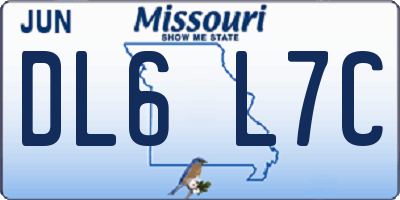 MO license plate DL6L7C