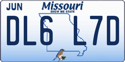 MO license plate DL6L7D