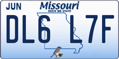 MO license plate DL6L7F