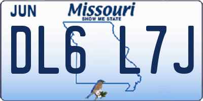 MO license plate DL6L7J