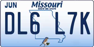 MO license plate DL6L7K